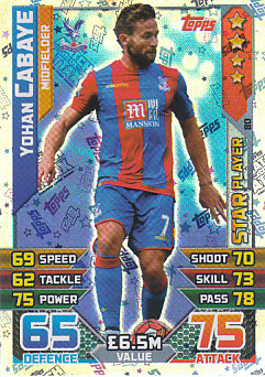 Yohan Cabaye Crystal Palace 2015/16 Topps Match Attax Star Player #80